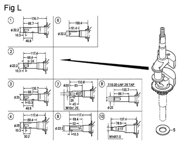 Fig-12 Diagram and Parts List for GCV160A Type S3A Honda Engine