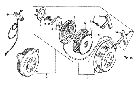 Fig-0 Diagram and Parts List for GX140 Type STB Honda Engine