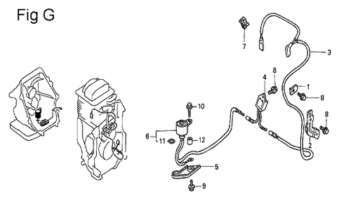 Fig-7 Diagram and Parts List for GS190A Type VXU Honda Engine