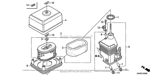 Part Location Diagram of 17231-Z4H-821 Honda Cover, Air Cleaner