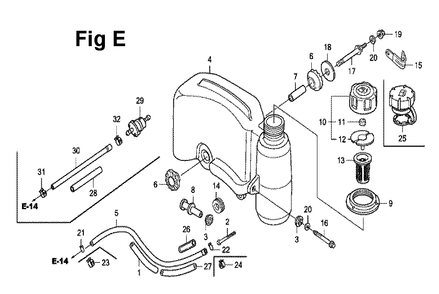 Fig-13 Diagram and Parts List for GXV160UH2 Type SFL Honda Engine