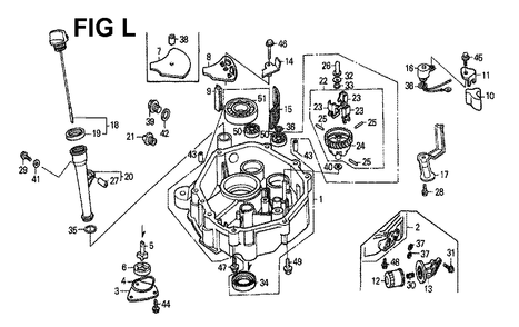 Fig-4 Diagram and Parts List for GXV340K1 Type DN Honda Engine