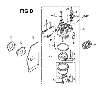 Fig-8 Diagram and Parts List for GXV160H2 Type C12 Honda Engine