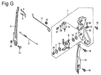 Fig-7 Diagram and Parts List for GC135 Type QHP7 Honda Engine