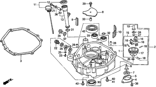 Oil Pan Diagram and Parts List for H3011H (Type  HSA)(MZAJ-6000001 - 9999999) Honda Lawn Mower
