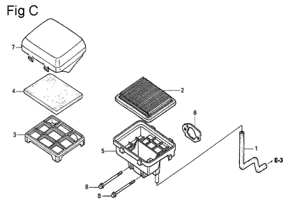 Fig-3 Diagram and Parts List for GS190A Type QBA Honda Engine