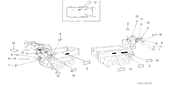 Labels (Hp400k3) Diagram and Parts List for HP400K3 (Type  BA/B)(NAA-2800001 - 2800447) Honda Lawn Tractor Accessories