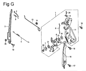 Fig-7 Diagram and Parts List for GC160 Type QHE4 Honda Engine