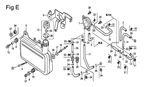 Fig-5 Diagram and Parts List for GC160 Type QHC Honda Engine