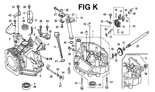 Fig-7 Diagram and Parts List for GXV160H2 Type SFL Honda Engine