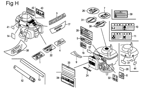Fig-8 Diagram and Parts List for GCV160 Type N1 Honda Engine