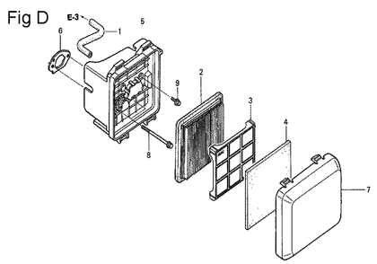 Fig-4 Diagram and Parts List for GSV190A Type A2G7 Honda Engine