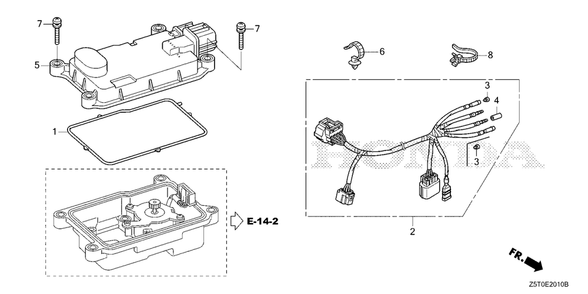 Electronic Control Unit Diagram and Parts List for GX390UT2 (Type  QZD/A)(GCBCT-3000001 - 3485996) Honda Engine