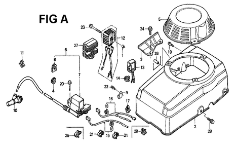 Fig-13 Diagram and Parts List for GXV340K1 Type DN Honda Engine