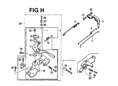 Fig-10 Diagram and Parts List for GX160H1 Type VPM6 Honda Engine