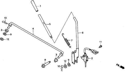 P.T.O. Clutch Lever Diagram and Parts List for H3011H (Type  HSA)(MZAJ-6000001 - 9999999) Honda Lawn Mower