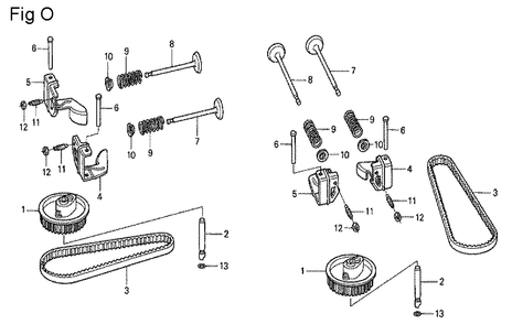 Fig-15 Diagram and Parts List for GCV530 Type DXA Honda Engine