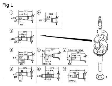 Fig-12 Diagram and Parts List for GCV160A Type E1G7 Honda Engine