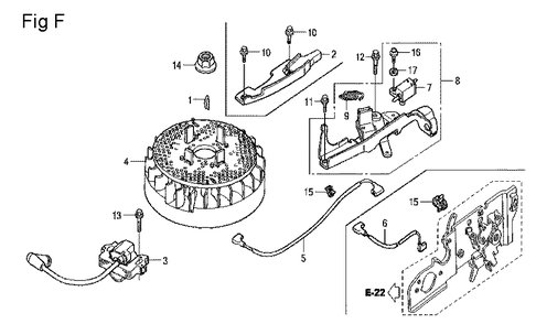 Fig-6 Diagram and Parts List for GCV160LE Type A7H1 Honda Engine