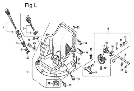 Fig-12 Diagram and Parts List for GCV160A Type R1A Honda Engine
