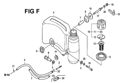 Fig-13 Diagram and Parts List for GXV160H2 Type SFL Honda Engine