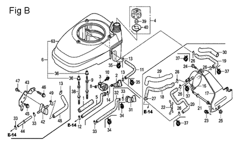 Fig-2 Diagram and Parts List for GCV160 Type A2A Honda Engine