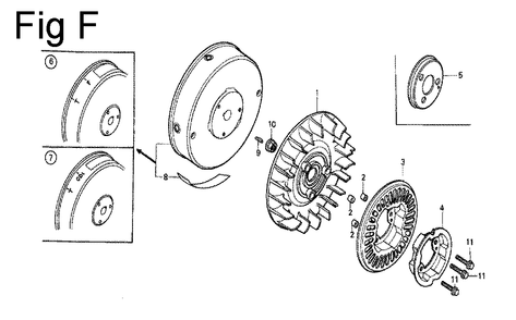 Fig-6 Diagram and Parts List for G100 Type MR Honda Engine