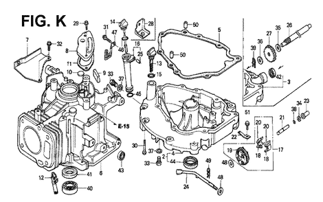 Fig-9 Diagram and Parts List for GXV120 Type SFS Honda Engine