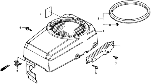 Ht-R3811fan Cover Diagram and Parts List for HT-R3811 (Type  SA)(MABT-5000001 - 9999999) Honda Lawn Mower