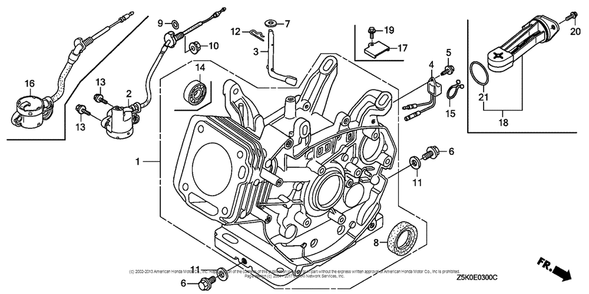 Cylinder Barrel Diagram and Parts List for GX270UT2 (typeSMRB)(GCBGT-1000001) Honda Engine