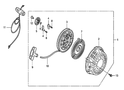 Fig-0 Diagram and Parts List for GX120K1 Type LTR Honda Engine
