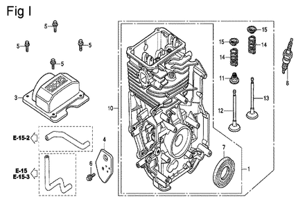Fig-9 Diagram and Parts List for GC135 Type QHE Honda Engine