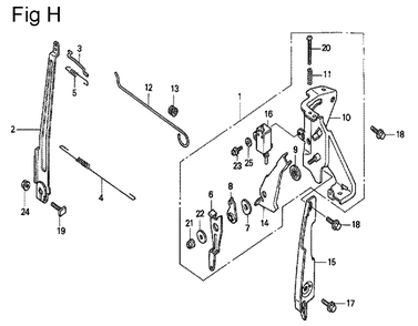 Fig-8 Diagram and Parts List for GC160A Type VXE Honda Engine