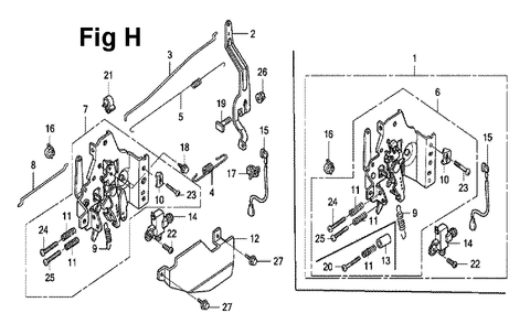 Fig-8 Diagram and Parts List for GXV160UH2 Type SFY Honda Engine