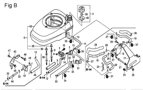 Fig-2 Diagram and Parts List for GCV160A Type N5MF Honda Engine