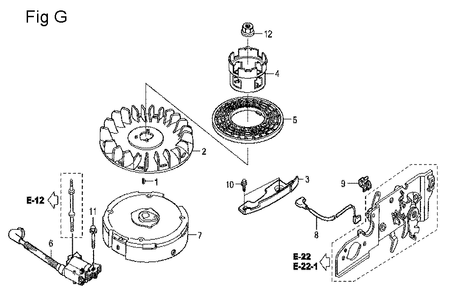 Fig-7 Diagram and Parts List for GCV160LA Type N5AF Honda Engine