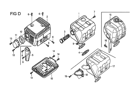 Fig-4 Diagram and Parts List for GX120T1 Type SD16 Honda Engine