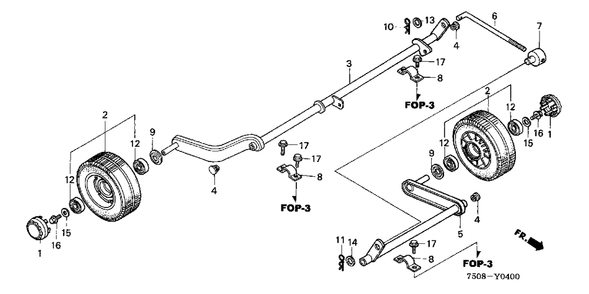 Deck Wheel (Cd3813) Diagram and Parts List for CD3813 (Type  A)(RAG-0000001 - 9999999) Honda Lawn Tractor Accessories