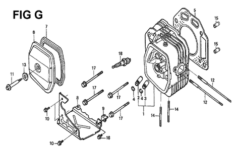 Fig-9 Diagram and Parts List for GXV340K2 Type DX2 Honda Engine