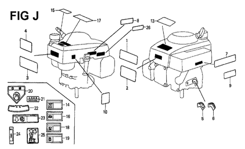 Fig-11 Diagram and Parts List for GXV120 Type SFS Honda Engine