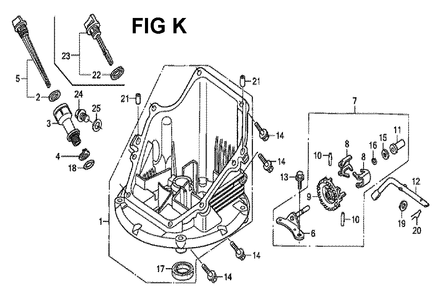 Fig-11 Diagram and Parts List for GCV190LA Type G5B Honda Engine