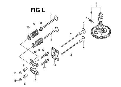 Fig-6 Diagram and Parts List for GXV160K1 Type SFL Honda Engine