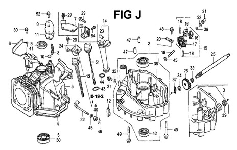 Fig-4 Diagram and Parts List for GXV160K1 Type N15 Honda Engine