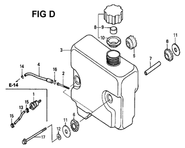 Fig-2 Diagram and Parts List for GXV340K2 Type DCA Honda Engine