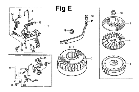 Fig-5 Diagram and Parts List for GXV140 Type A1K Honda Engine