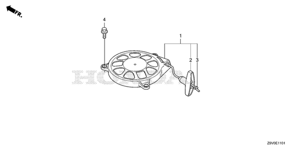 Recoil Starter (2) Diagram and Parts List for GCV200LA (Type G5BR)(GJAVA-1000001-9999999) Honda Engine