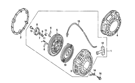 Fig-0 Diagram and Parts List for GX200U Type TXU Honda Engine