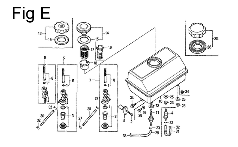 Fig-5 Diagram and Parts List for G100 Type MR Honda Engine