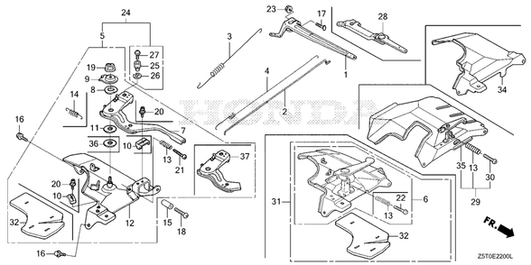 Control Diagram and Parts List for GX390UT2 (Type  LX2/A)(GCBCT-3000001 - 3485996) Honda Engine