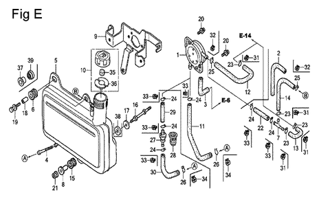 Fig-5 Diagram and Parts List for GC160 Type QHE Honda Engine